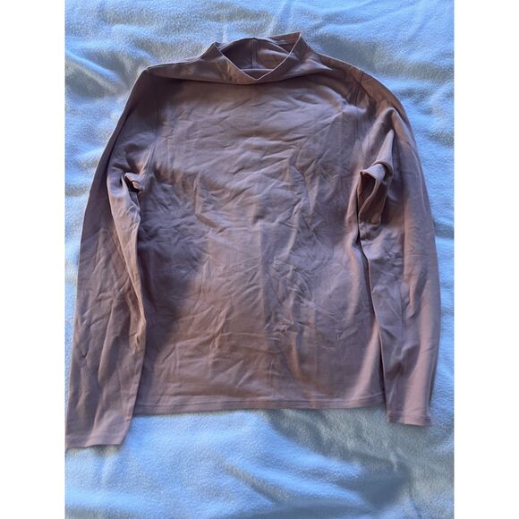 Everlane Women’s The Supima Form Funnel Neck Tee Blush Pink Long Sleeve Size L - Picture 2 of 7